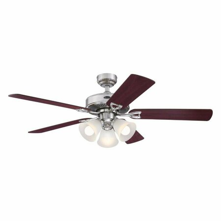 WESTINGHOUSE Vintage 52 in. Brushed Nickel Brown LED Indoor Ceiling Fan 7312200